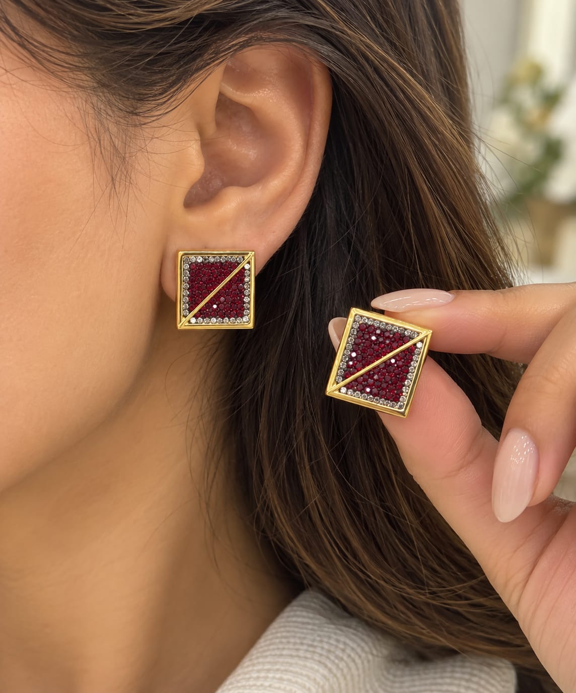 Crimson Geo Studs