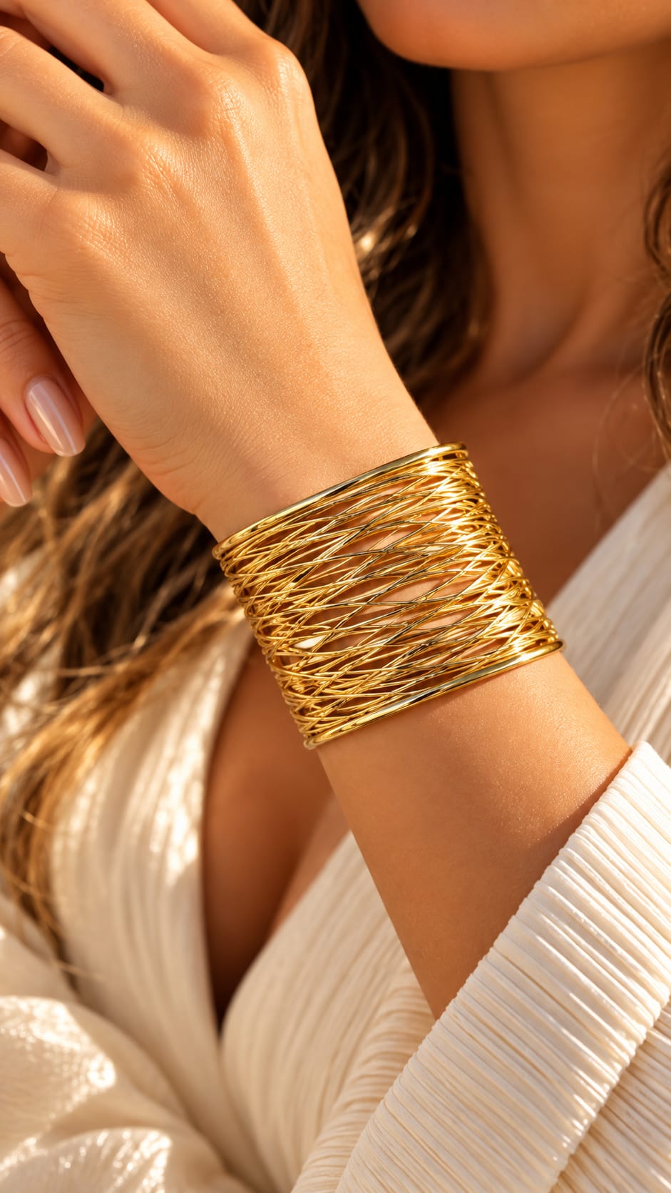 Golden Cascade Cuff