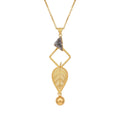 Golden Druzy Leaf Lariat