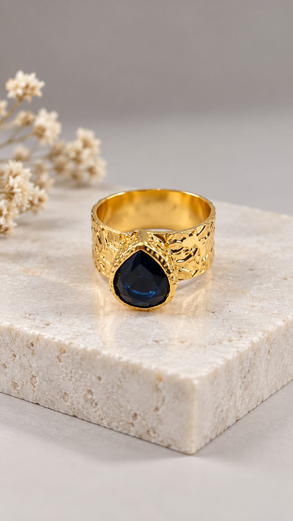 Midnight Teardrop Ring