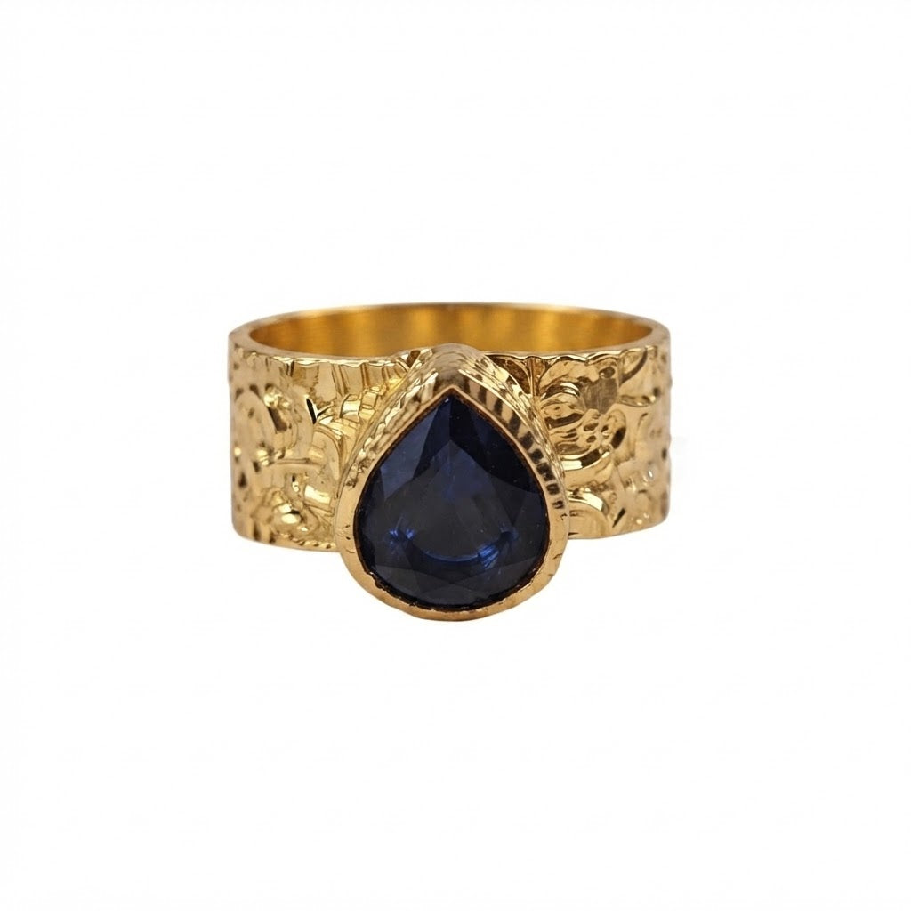 Midnight Teardrop Ring