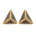 Nova - Geometric Gold + Crystal Triangular Earrings - Infinity Jewelzz