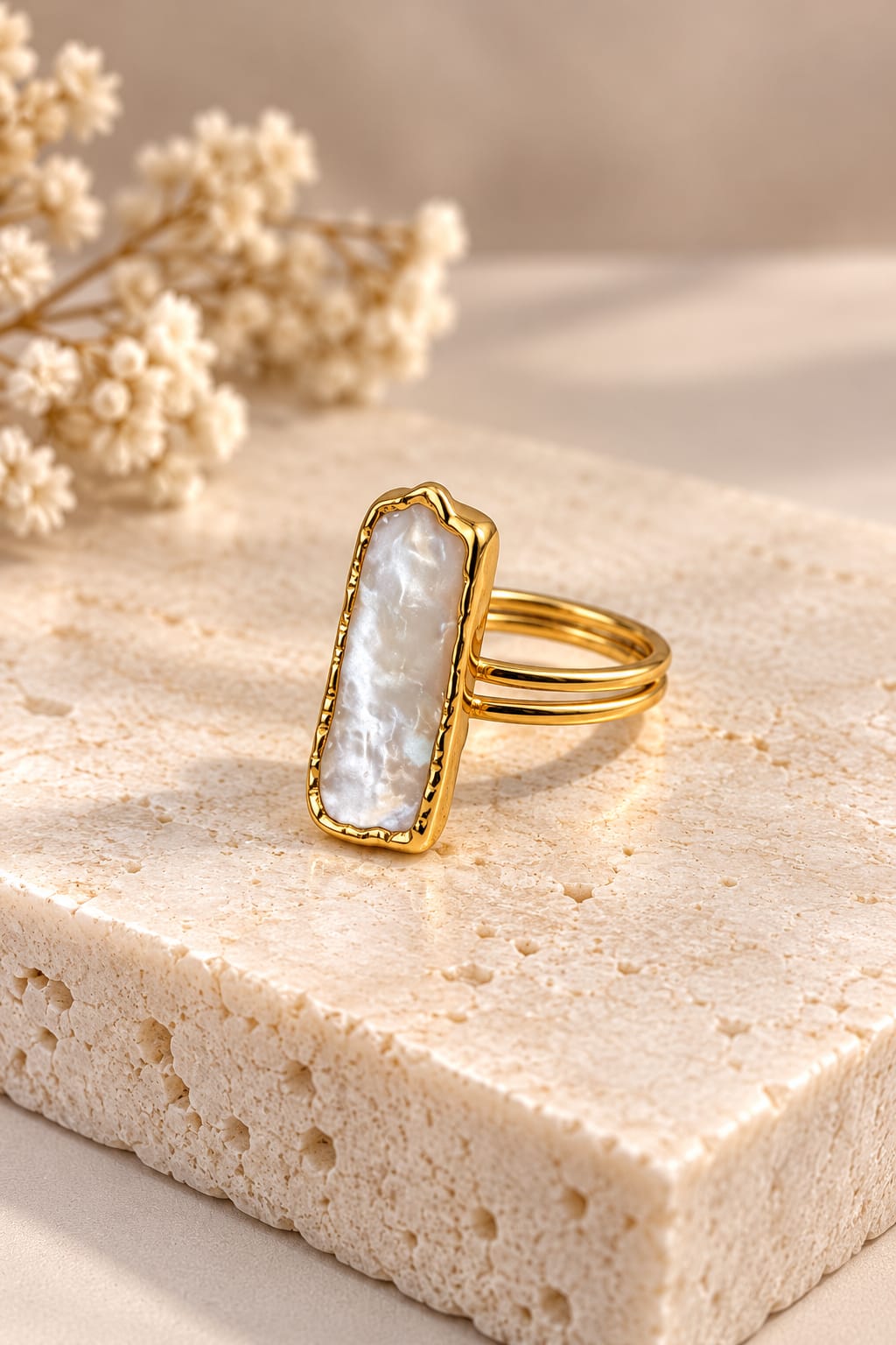 Pearl Essence Ring — Long mother-of-pearl Statement Ring