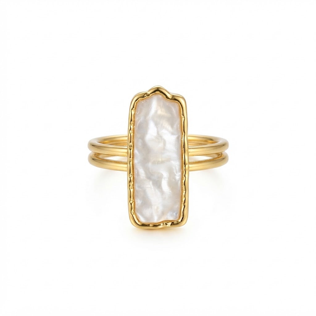 Pearl Essence Ring — Long mother-of-pearl Statement Ring
