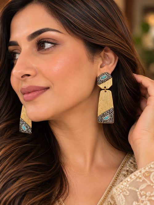 Santorini - Turquoise Geometric Drop Earrings