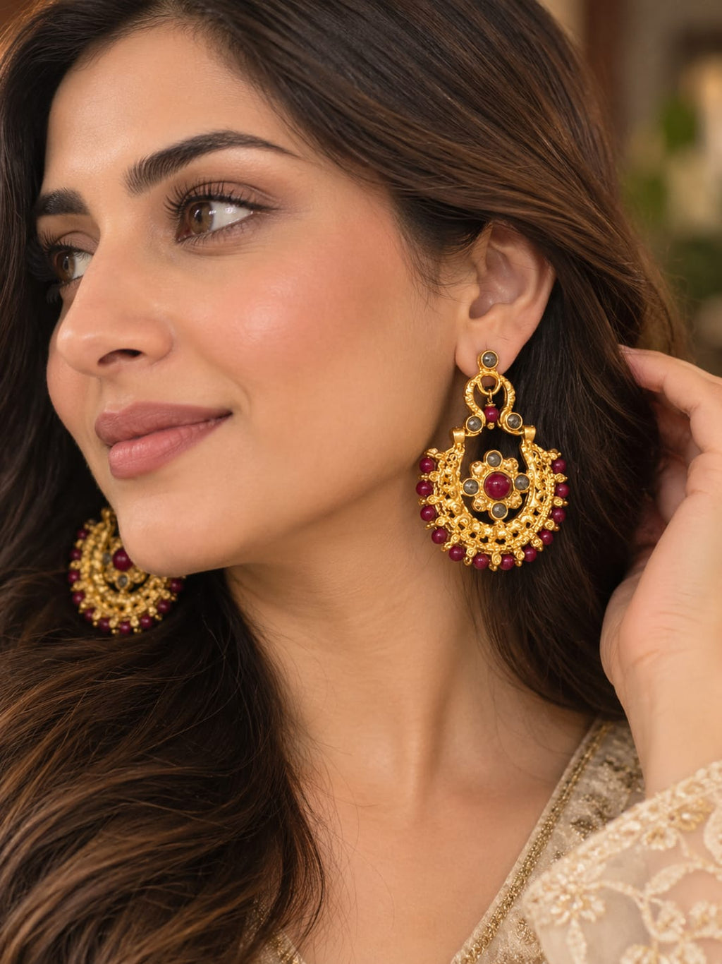 Sultana - Antique Gold Chandelier Earrings