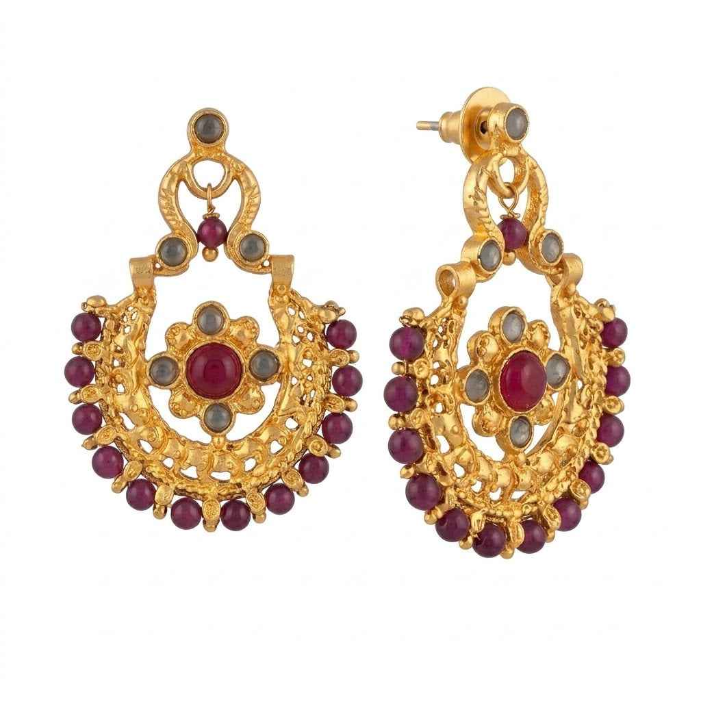 Sultana - Antique Gold Chandelier Earrings