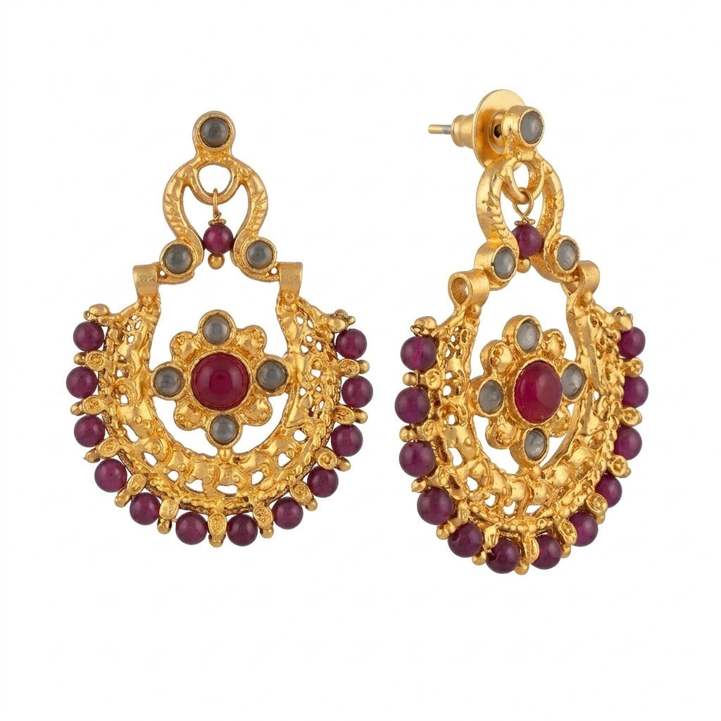 Sultana - Antique Gold Chandelier Earrings - Infinity Jewelzz