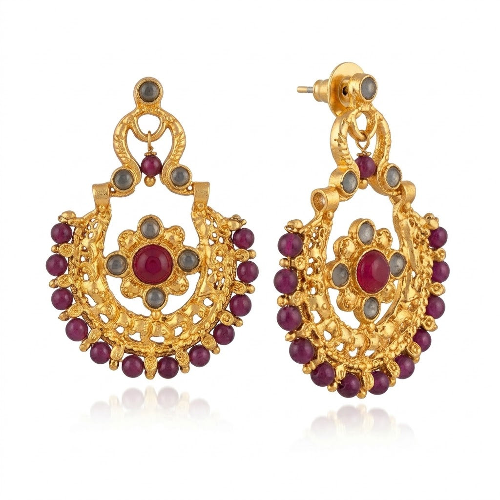 Sultana - Antique Gold Chandelier Earrings